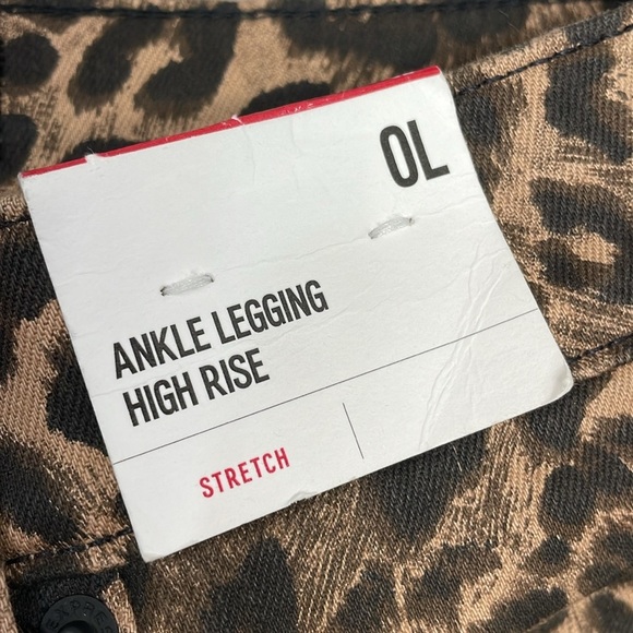 NWT Express Ankle Legging High Rise Denim Jeans Leopard Print 0L - Picture 14 of 16